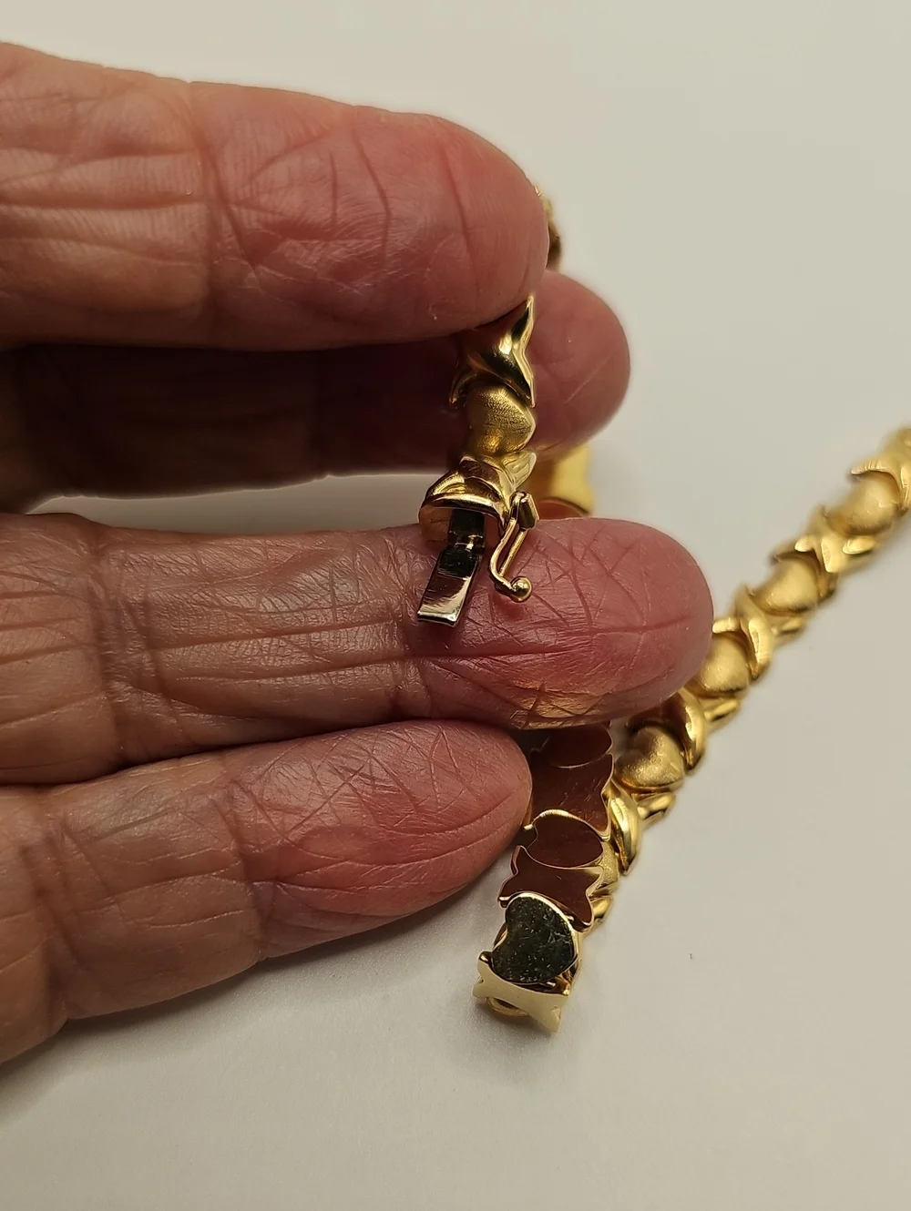 FCL Italy 14K Yellow Gold XO Hugs Kisses Link Bracelet Womens Size 7 Gold 8.5g